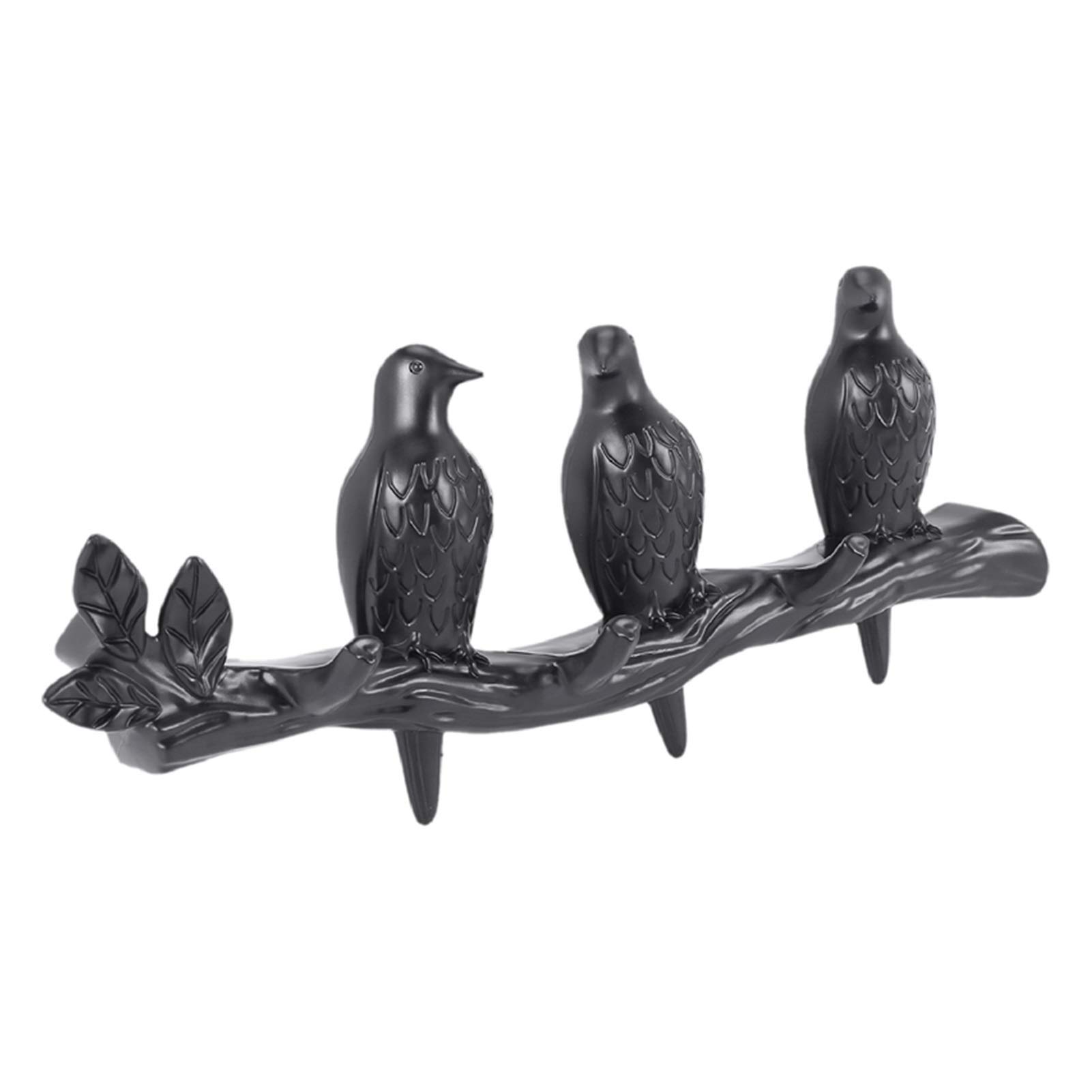 Stylish Black Resin Bird Wall Hooks for Coats, Hats, Keys & Towels - Durable Home Decor for Living Room, Bedroom & Entryway - Perfect for Organizing & Adding Charm to Your Space
