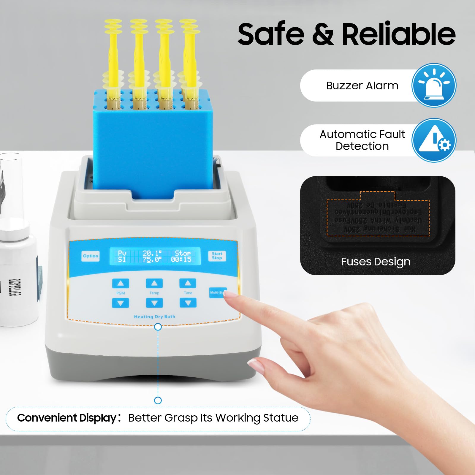 Portable PRP PPP Gel Heating Machine - 110V Digital Display Bio Filler Gel Maker with Auto Start, 12x5ml Capacity for Sample Storage & Chemical Reactions | Perfect for Medical Labs, Beauty Salons & Research Facilities