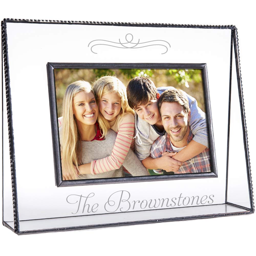 Personalized 4x6 Glass Photo Frame - Engraved Family Keepsake Gift for Home & Office Decor