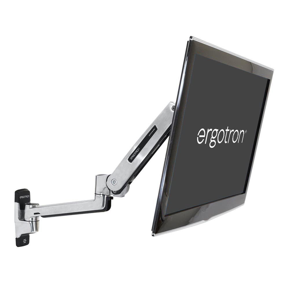 Ergotron LX Adjustable Sit-Stand Monitor Arm - VESA Wall Mount for 13-42 Inch Screens (7-25 lbs) - Polished Aluminum - Home Office & Gaming Setup