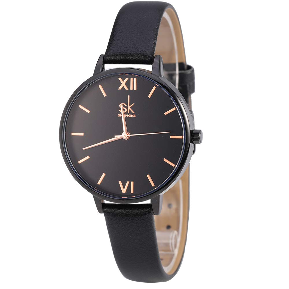 Elegant Women's Leather Strap Watch - Japanese Quartz for Daily Wear