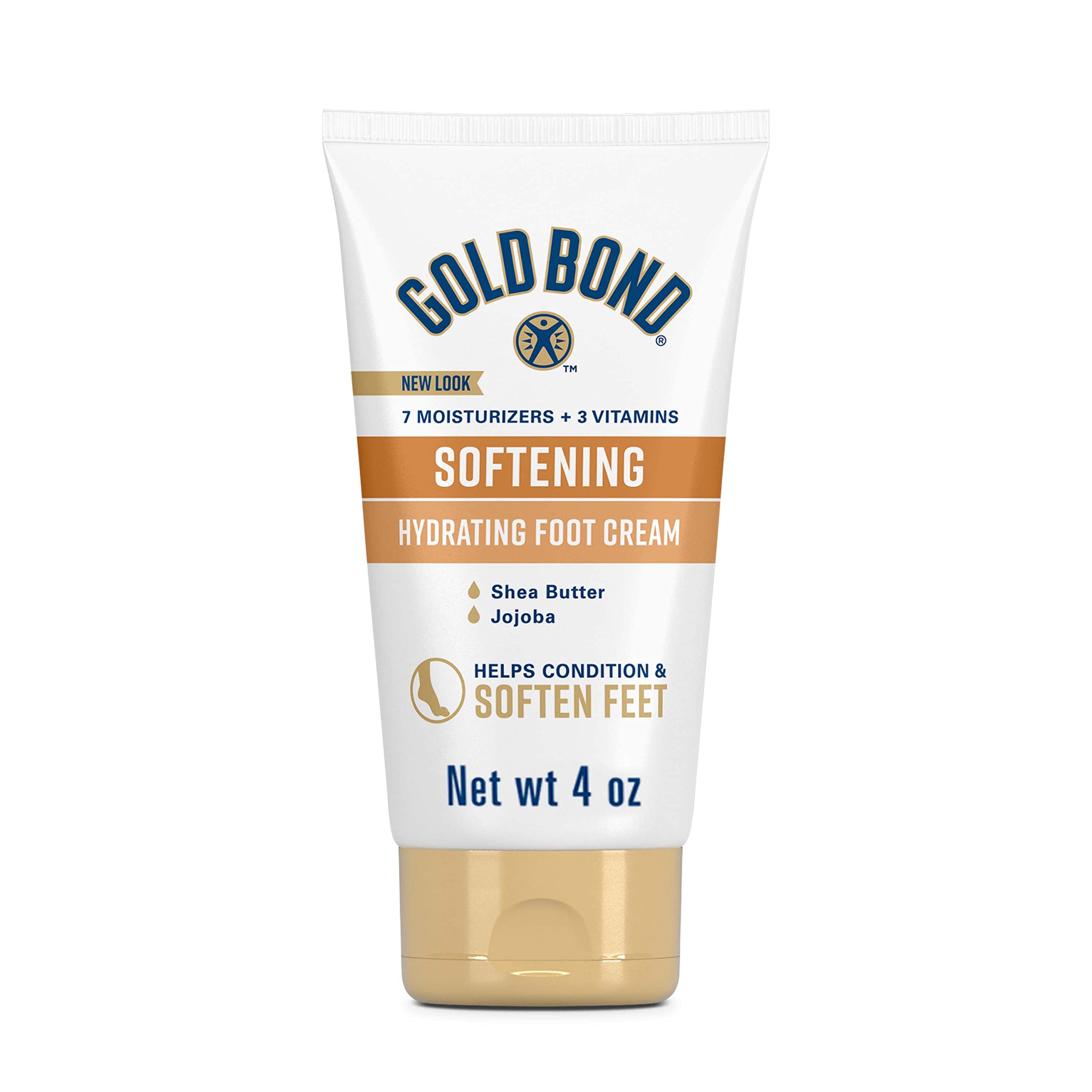 Gold Bond Softening Foot Cream with Shea Butter - 4 oz Moisturizing Treatment for Rough, Dry Feet & Cracked Heels - Ideal for Daily Foot Care & Pedicure Prep
