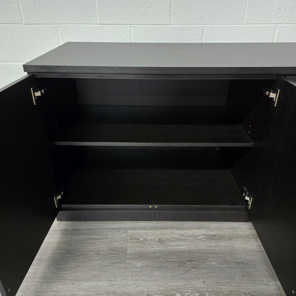 Stylish Black Wooden Sideboard - Modern Buffet Cabinet for Dining Room, Living Room & Entryway Storage | Solid Wood Furniture for Home Decor
