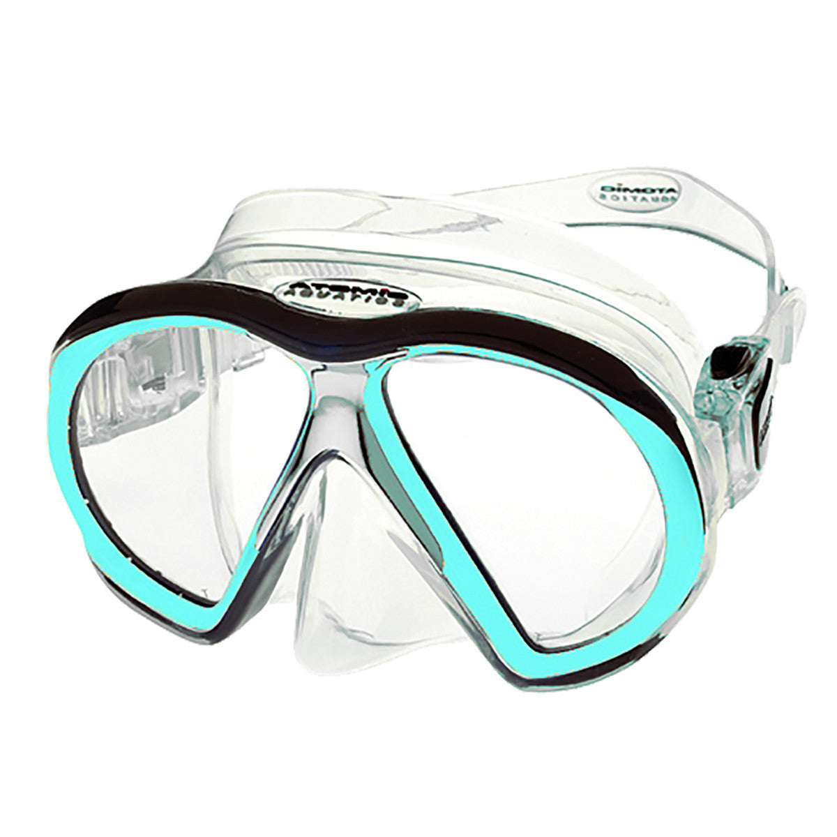 Atomic Aquatics SubFrame Medium Fit Clear/Aqua - Premium Scuba Diving Mask for Snorkeling and Underwater Adventures
