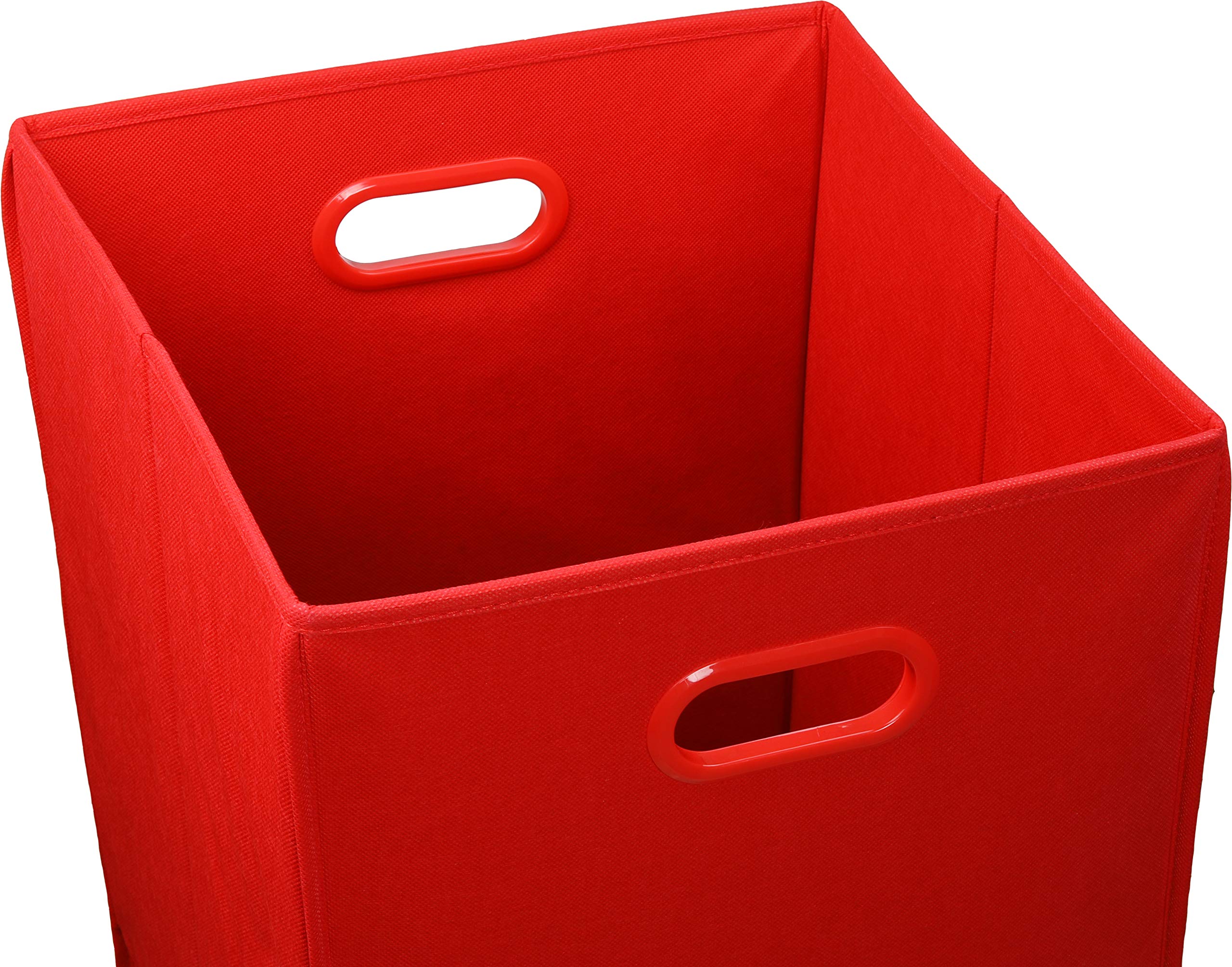 Foldable Laundry Hamper Basket for Closet - Collapsible Clothes Storage Organizer with Handles, Portable Red Laundry Bin for Bedroom, Bathroom, Dorm & Travel