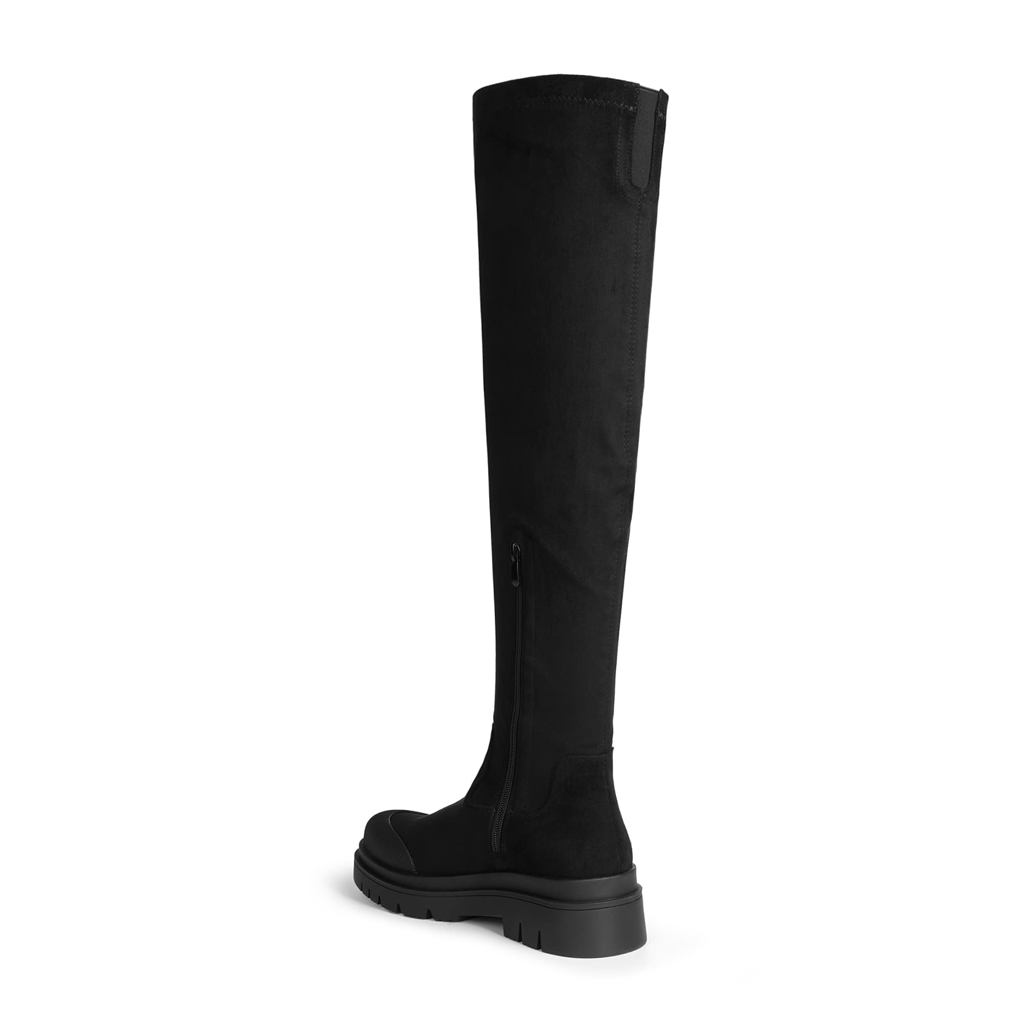 DREAM PAIRS Women's Chunky Lug Sole Over The Knee Thigh High Boots - Stretchy Soft Platform Boots for Fall & Winter Fashion, Comfortable Long Boots for Casual Outfits, Date Night & Party Wear