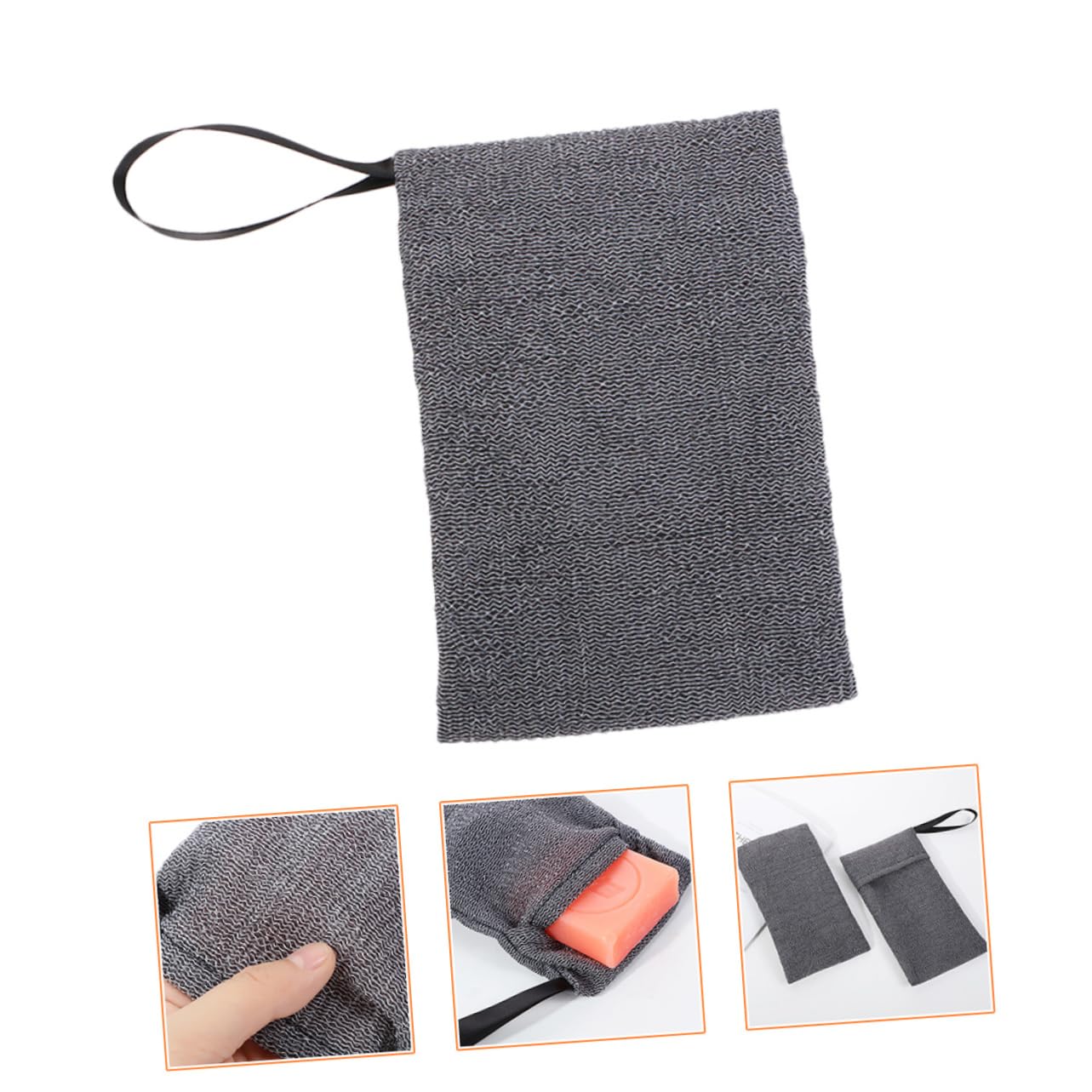 6-Pack Grey Nylon Soap Sponges for Face & Body Wash - Exfoliating Bath Sponge, Travel Soap Saver Pouch, Foaming Soap Holder - Perfect for Shower, Travel & Sensitive Skin Care