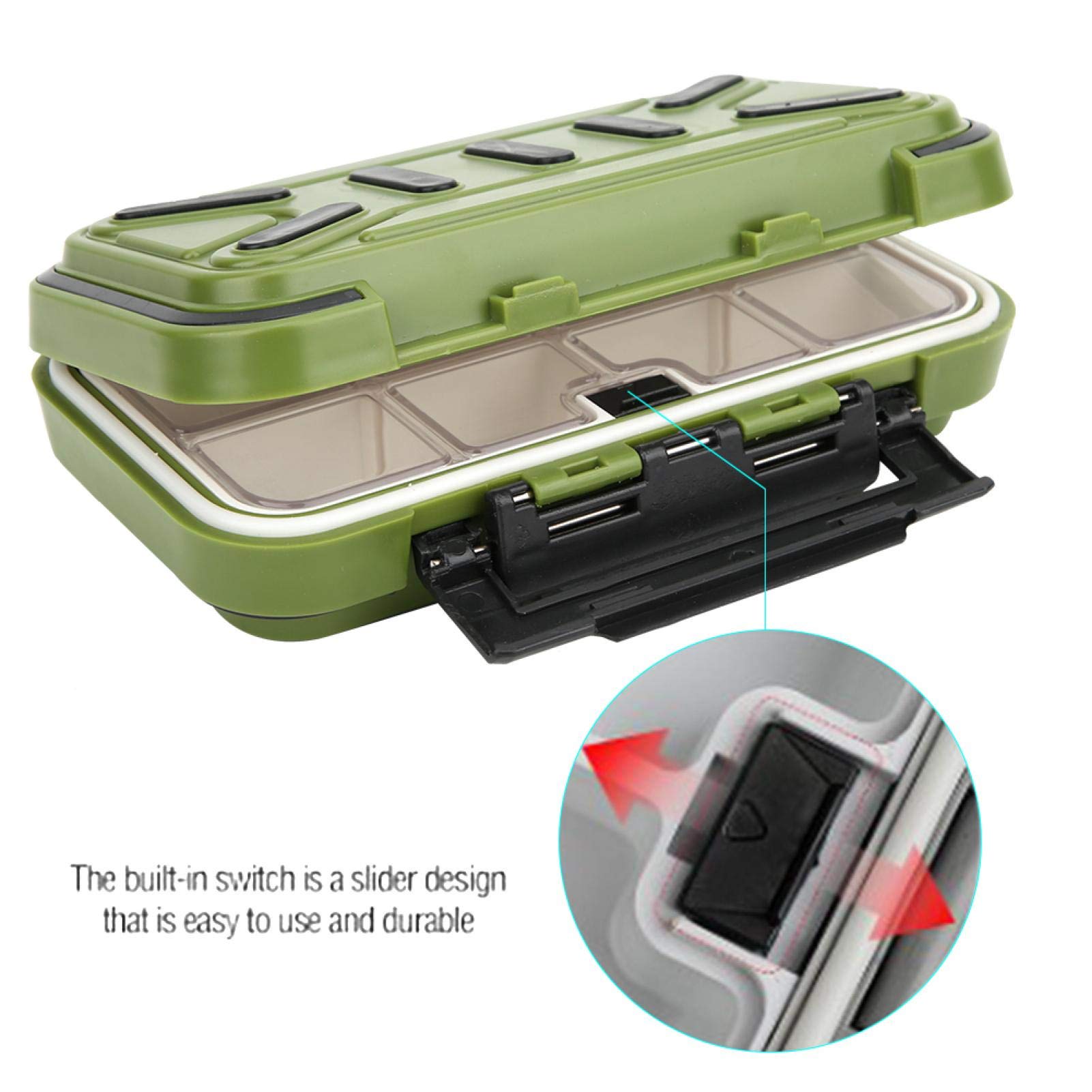 EVTSCAN Waterproof ABS Fishing Tackle Box - Portable Bait & Lure Storage Organizer with Hooks Compartment | Perfect for Freshwater & Saltwater Fishing Trips, Boat & Shore Angling Accessories