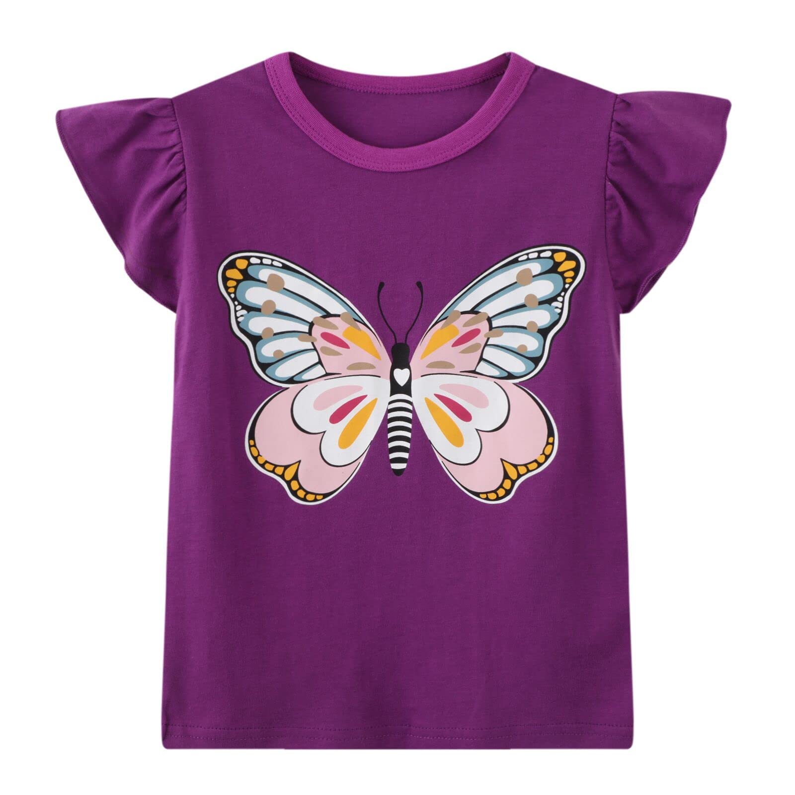HILEELNAG Girls' Short Sleeve Cotton Graphic T-Shirts - 3 Pack Cute Casual Summer Tops for Easter, School, Playdates & Outdoor Activities