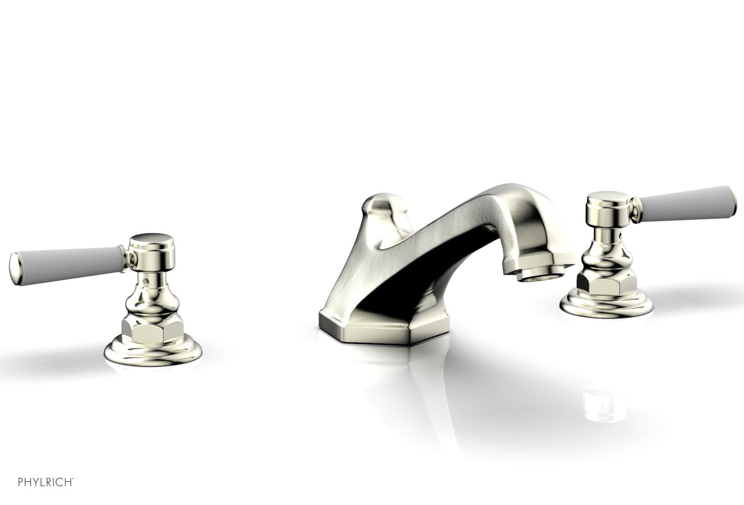 HEX TRADITIONAL Deck Tub Set with Satin White Lever Handles - 500 41 - Perfect for Bathroom Renovation & Modern Home Spa Experience