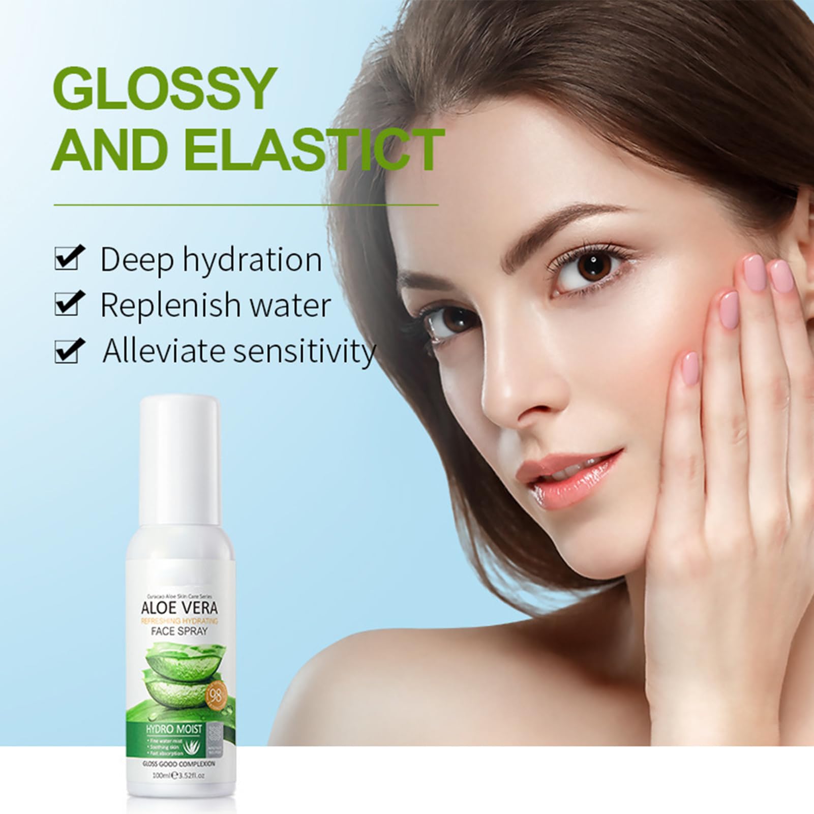 Aloe Vera & Vitamin C Facial Spray 100ml - Hydrating Face Mist for Skin Firming & Brightening, Triple Lift Skincare Liquid - Perfect Gift for Women | Use for Daily Hydration, Post-Workout Refreshment & Makeup Setting