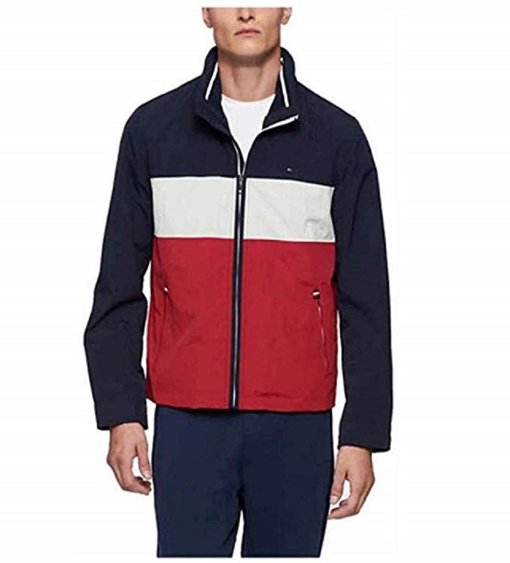Tommy Hilfiger Men's Lightweight Windbreaker Jacket - Water-Resistant & Breathable for Outdoor Activities, Travel & Casual Wear