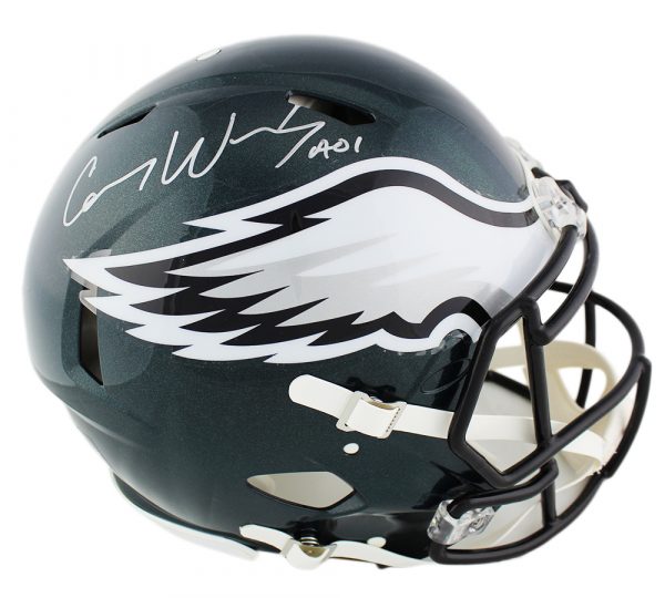 Authentic Carson Wentz Signed Philadelphia Eagles NFL Helmet - Limited Edition Collectible for Fans & Sports Memorabilia Enthusiasts - Perfect for Display, Gifting, and Game Day Decor