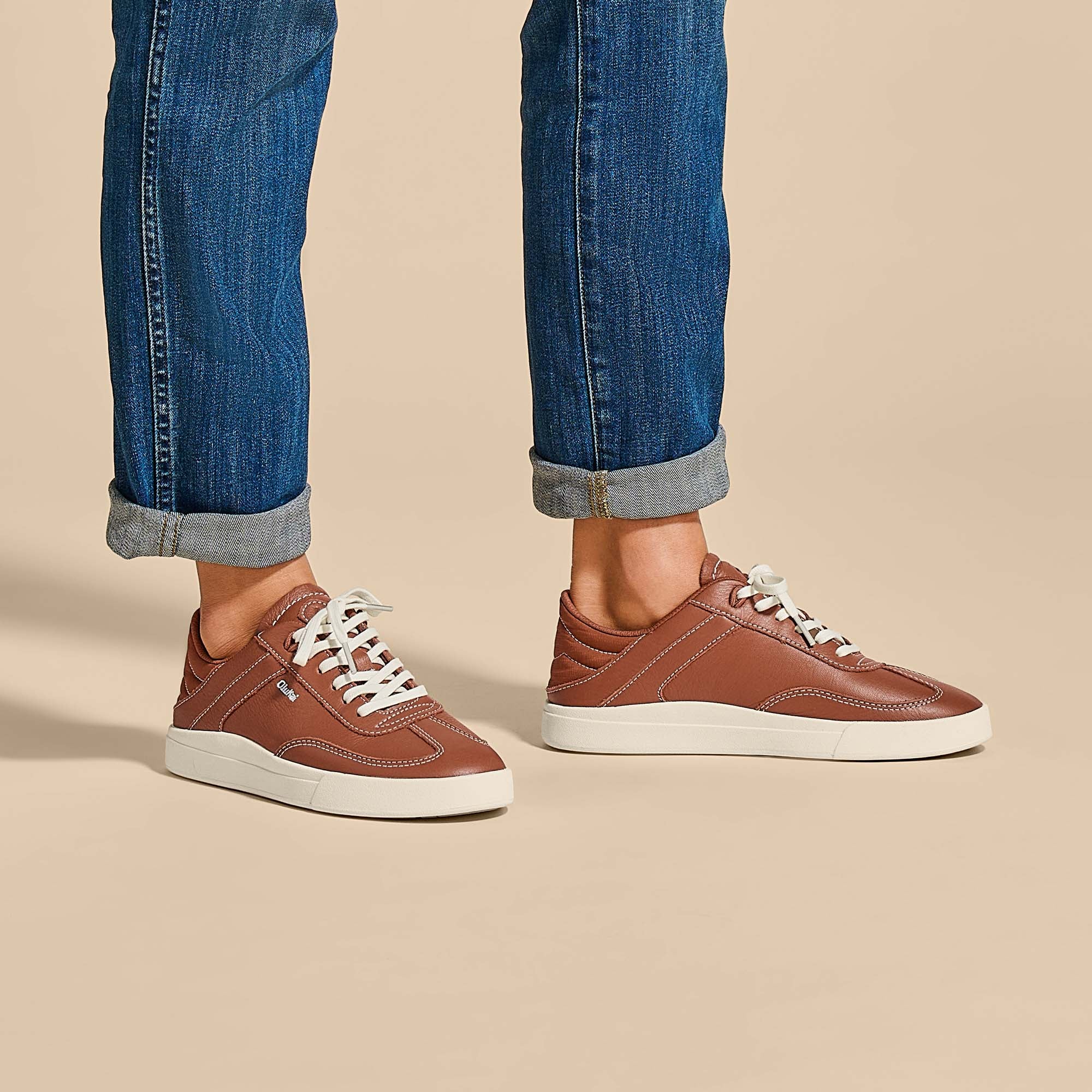Haupu Women's Leather Sneakers - Stylish & Comfortable Casual Shoes for Walking, Work & Everyday Wear