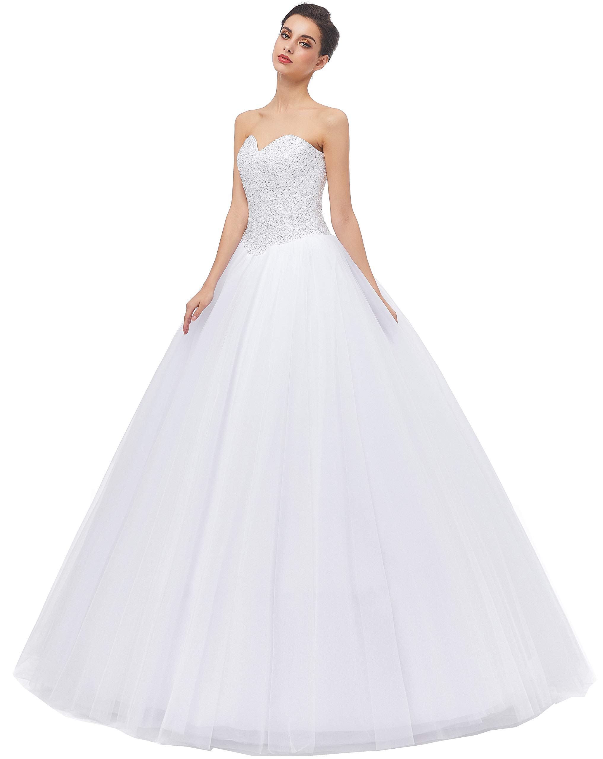 Elegant Women's Ball Gown Bridal Wedding Dresses - A-Line Princess Style for Bridal Showers, Ceremonies & Formal Events