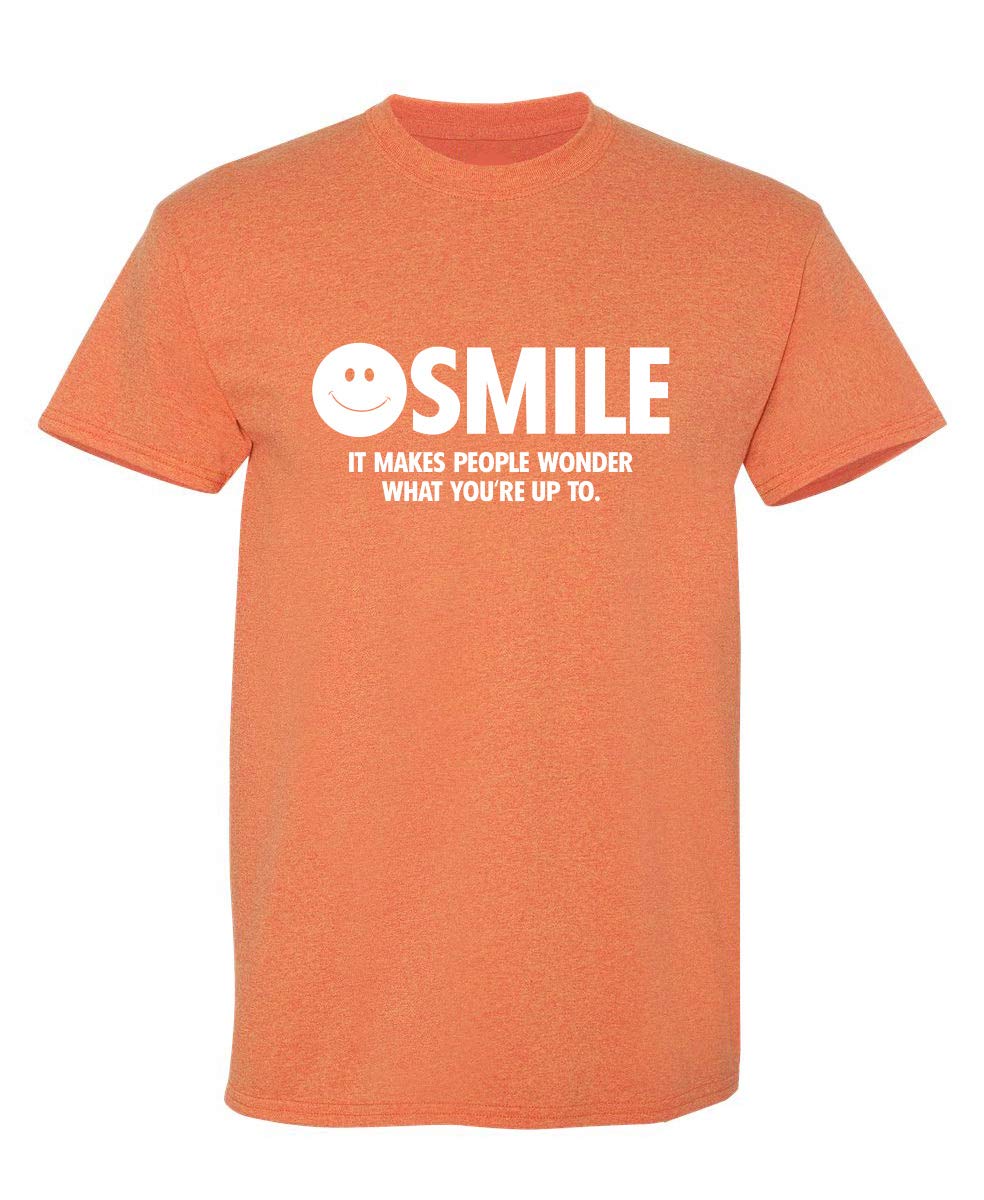 Smile It Makes People Wonder - Sarcastic Funny Graphic Novelty T-Shirt for Men & Women - Perfect for Casual Wear, Gifts, and Humorous Outfits