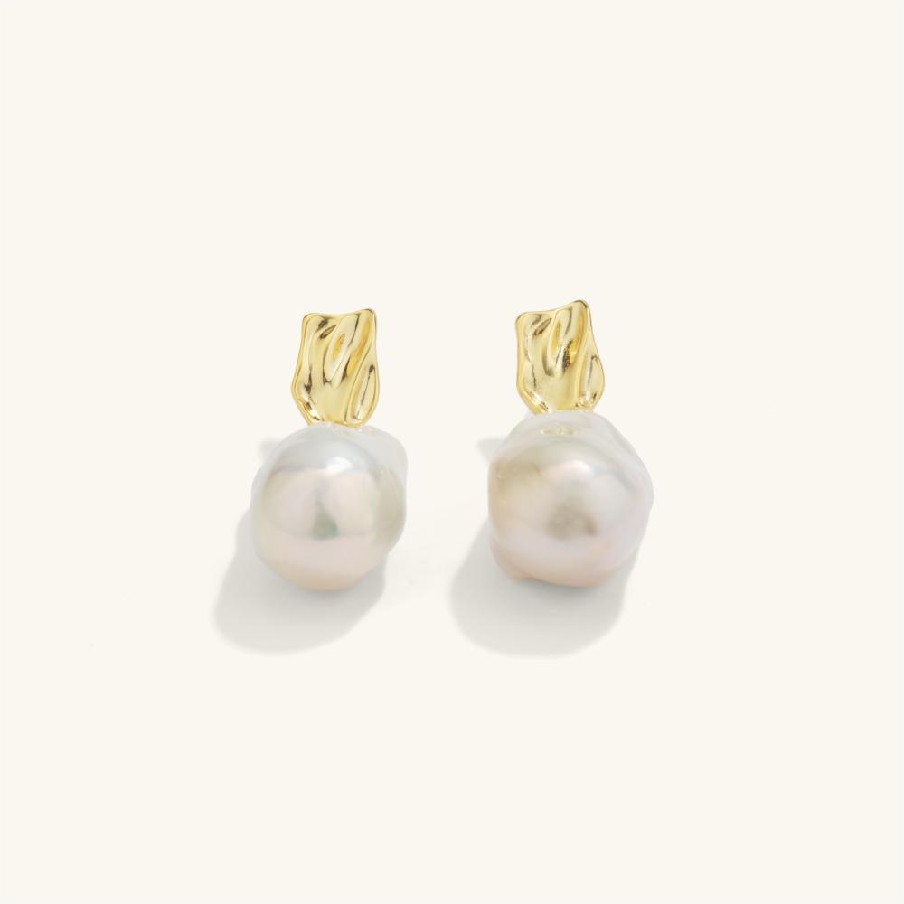 Exquisite Large Baroque Pearl Drop Earrings - Handmade Vintage Style Jewelry for Women | Perfect for Weddings, Parties & Special Occasions