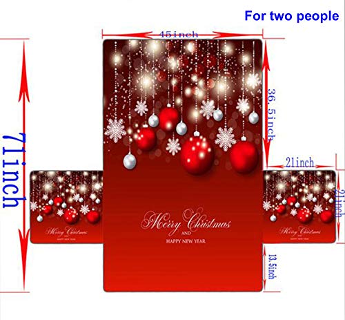 Ausuky Christmas Snow Geometric Sofa Cover Set - Stretchable Elastic Couch Protector for Living Room, 2-Seater - Holiday Home Decor for Festive Season & Winter Gatherings