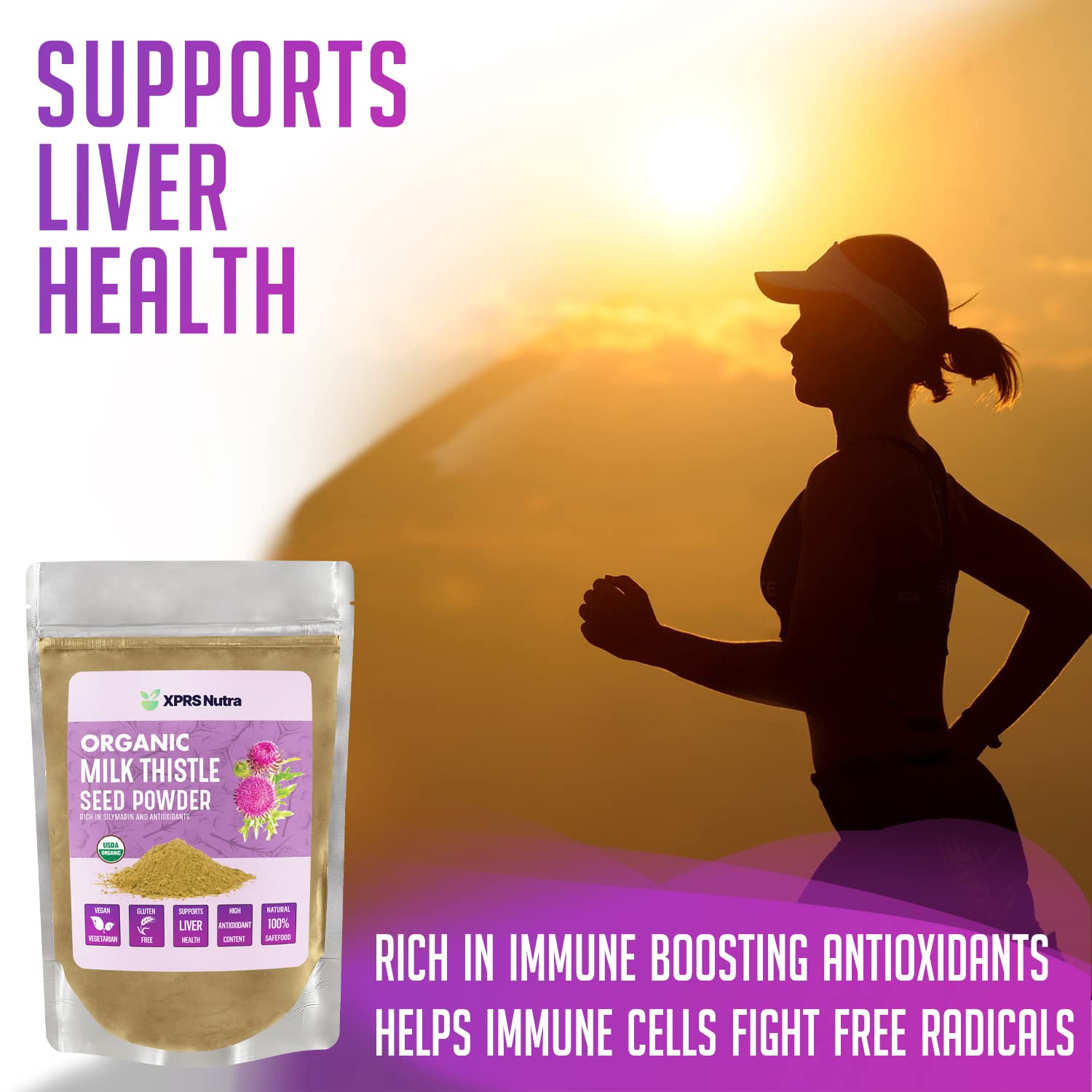 Organic Milk Thistle Seed Powder - Premium Silymarin & Antioxidant Rich Supplement for Liver Health - Vegan, Non-GMO, 16oz - Supports Detox & Digestive Wellness for Daily Wellness Routine