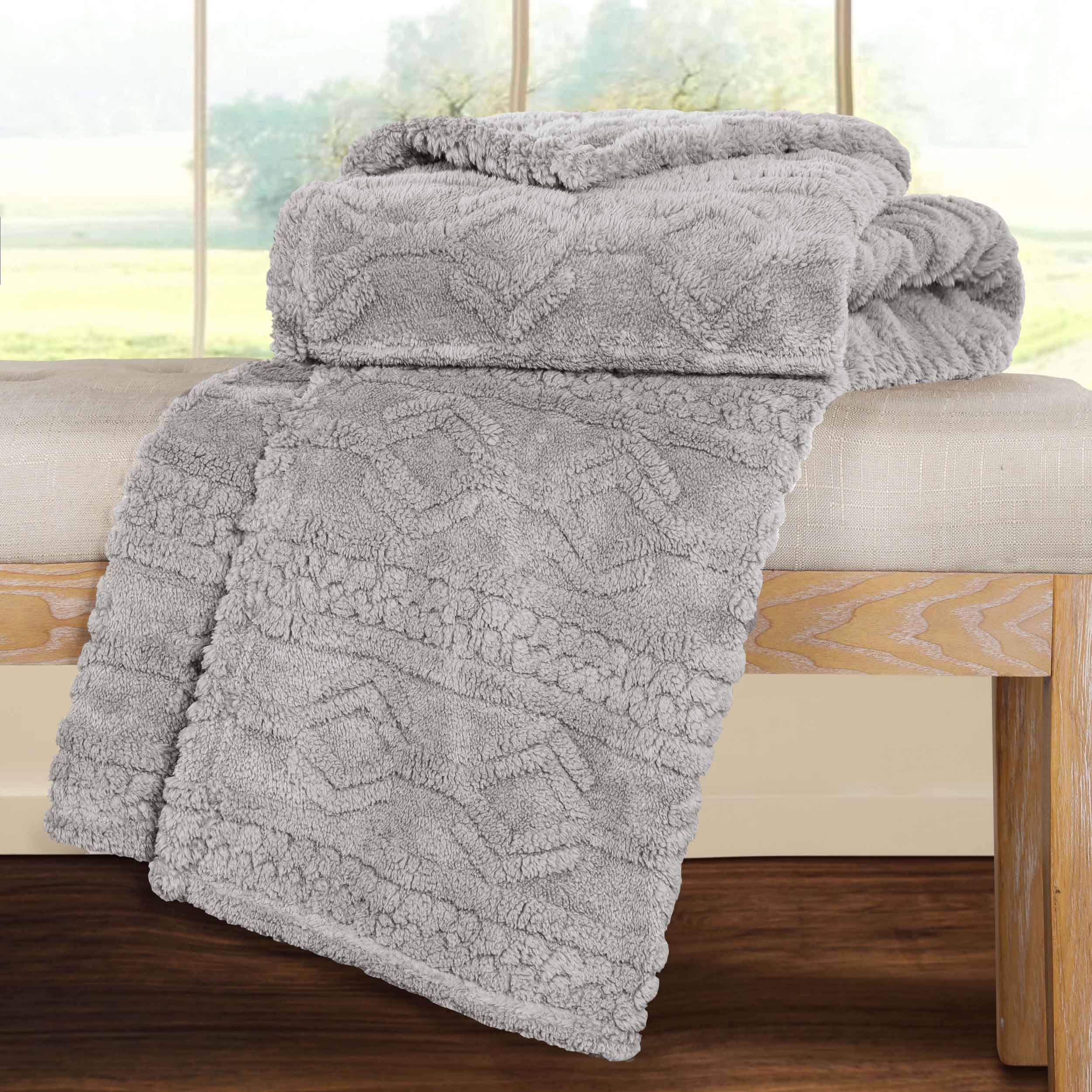Arctic Boho Jacquard Plush Fleece Blanket - Ultra Soft & Warm Winter Throw for Couch, Bed, Sofa - Perfect for Home Decor, Cozy Nights & Gift Giving