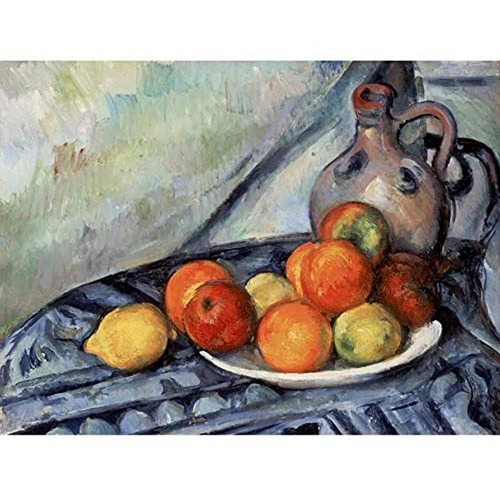 Paul Cezanne Fruit And A Jug On A Table - Unframed Wall Art Print Poster - Premium Home Decor - Perfect for Living Room, Bedroom & Office Decoration