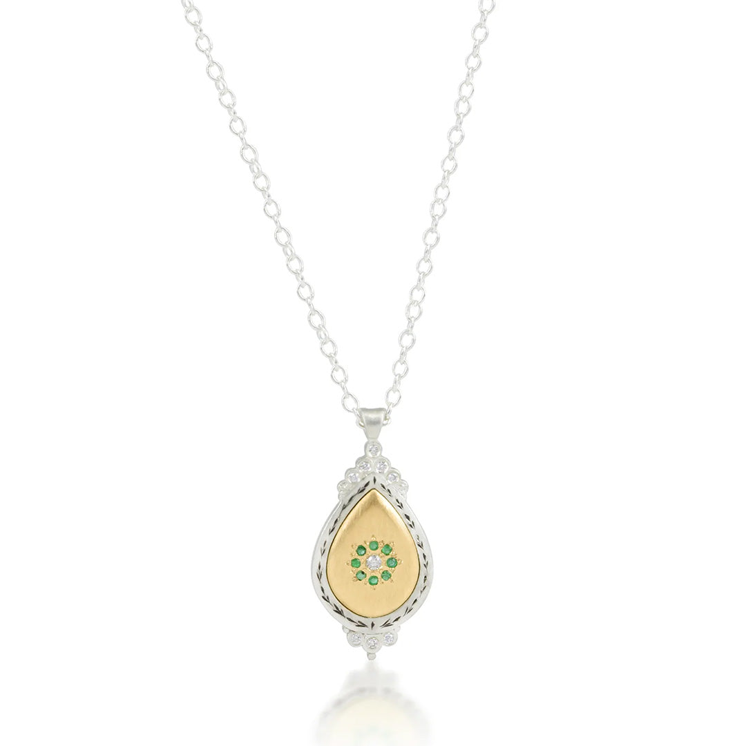 Emerald and Diamond Pendant Necklace for Women - Elegant 14K Gold Jewelry Gift for Anniversary, Birthday & Valentine's Day - Perfect for Evening Parties, Weddings & Special Occasions