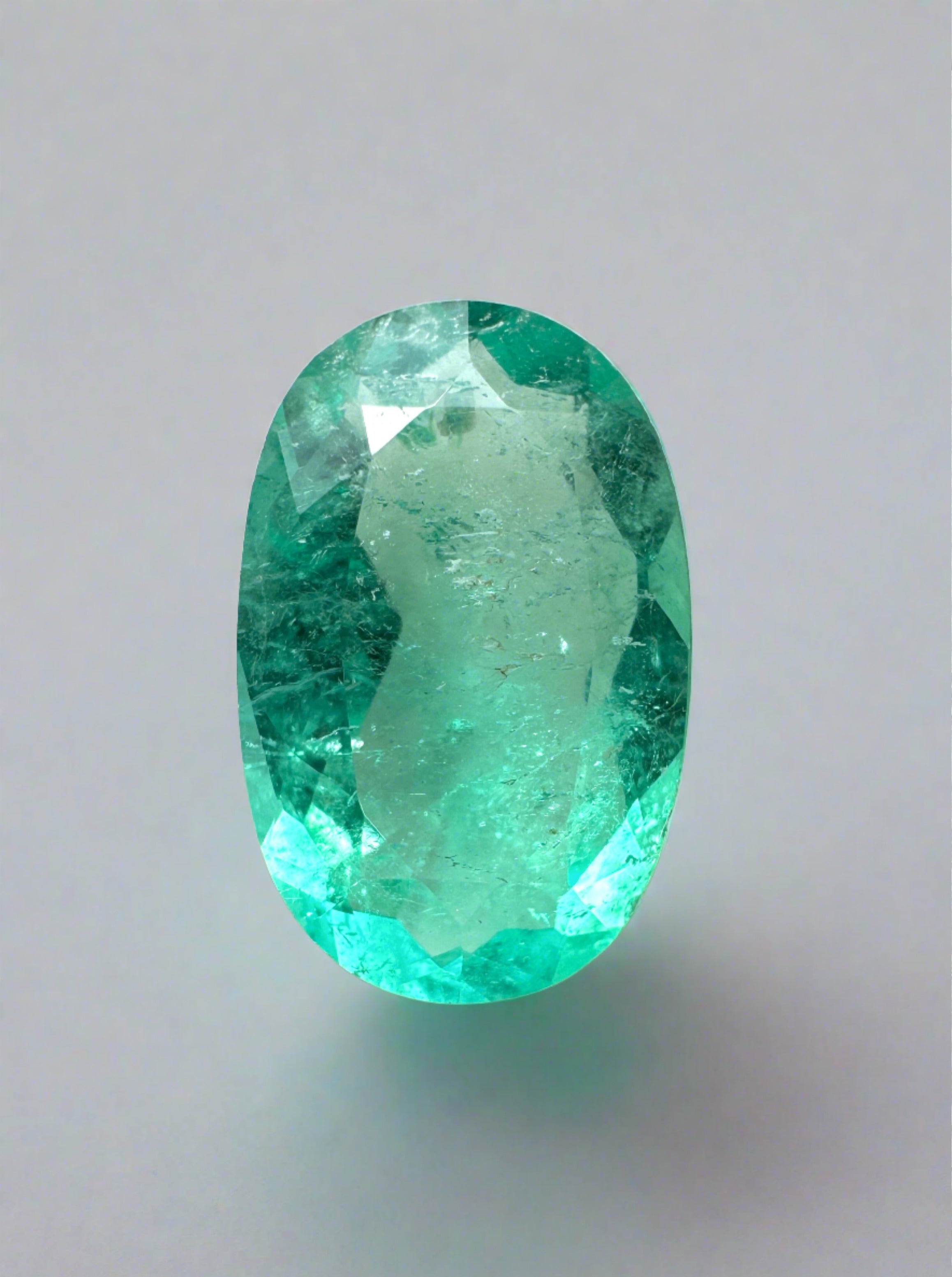 2.31 Carat 12x7.5mm Natural Colombian Emerald Gemstone - Oval Cut Loose Green Emerald for Jewelry Making, Engagement Rings & Fine Collections