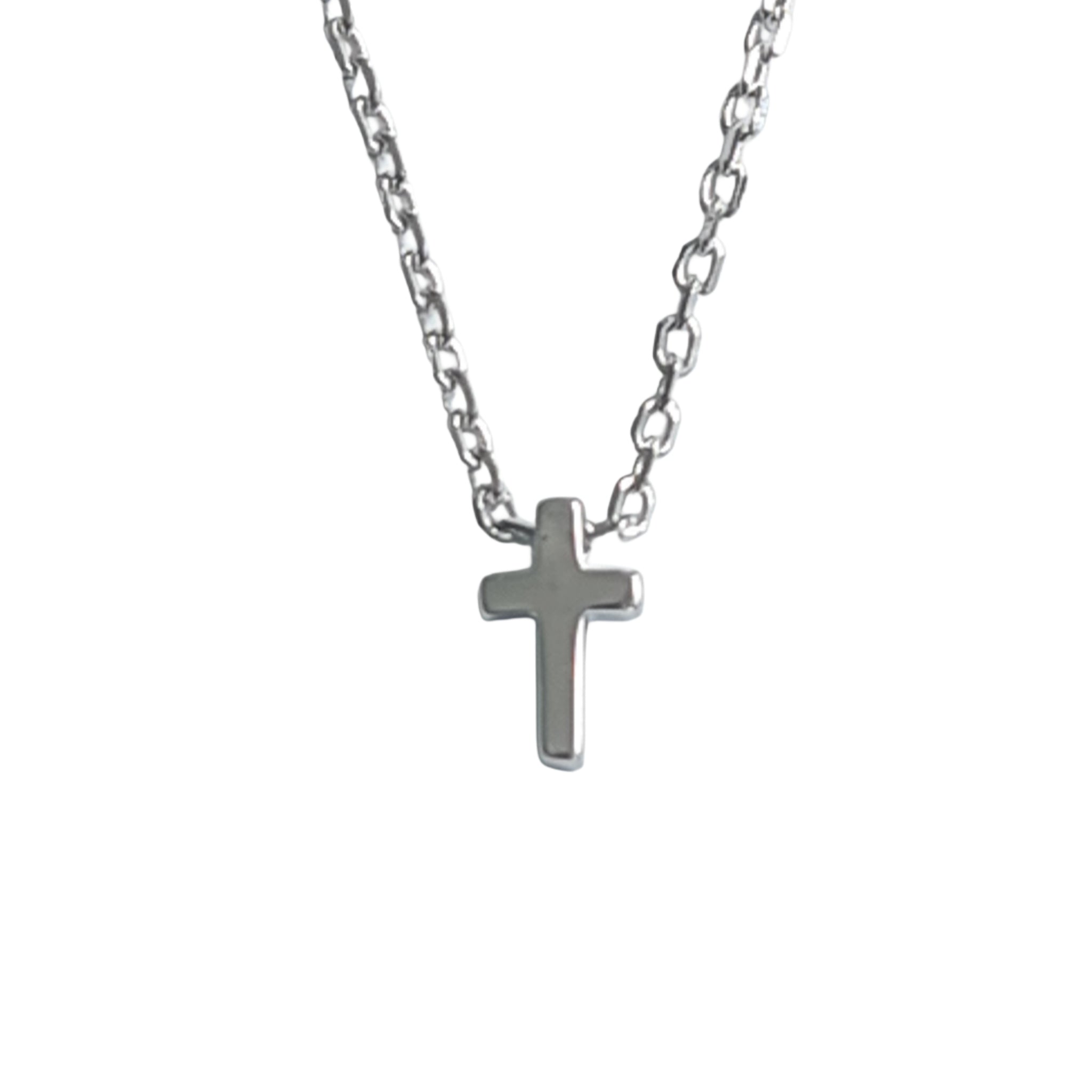 Tiny Plain Cross Necklace Petite - Dainty Minimalist Gold or Silver Pendant for Women - Perfect for Everyday Wear, Gifts & Religious Occasions
