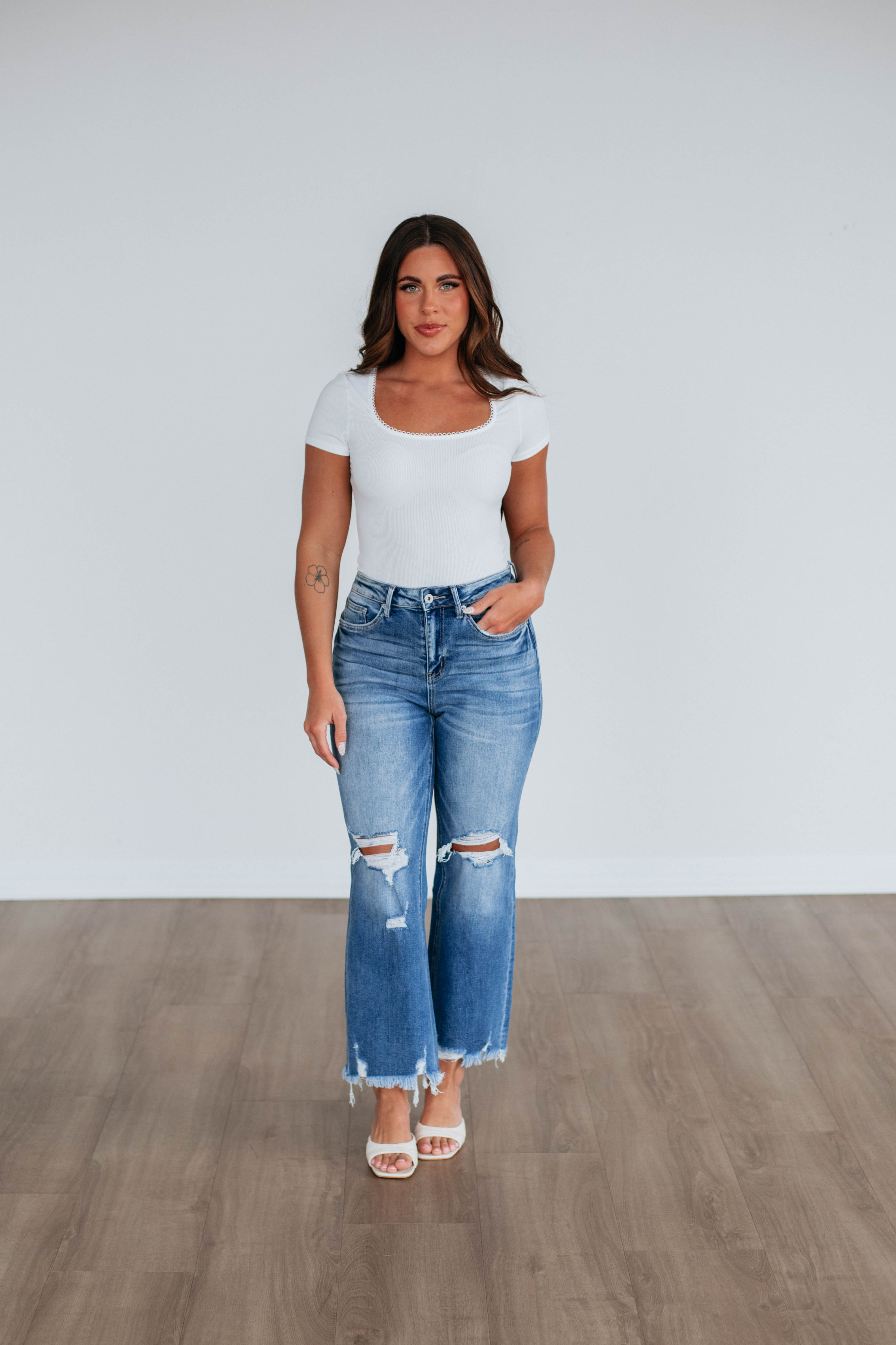 Elle Ribbed Bodysuit for Women - Ivory Seamless Stretch Bodysuit | Perfect for Layering, Date Night & Everyday Wear