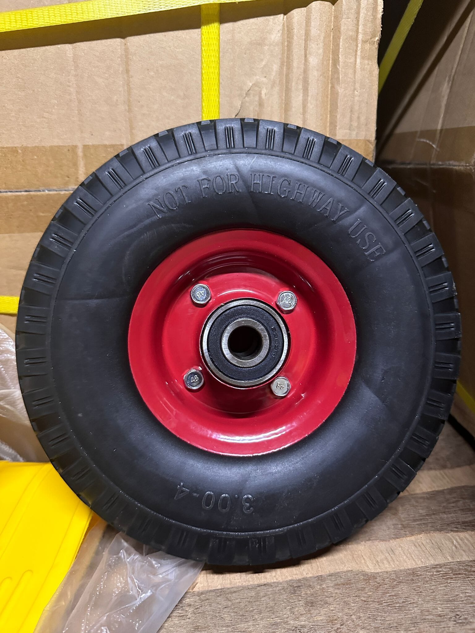 10X3.00 4 FFP1106 Solid PU Wheels for Bottle Carts - Heavy Duty Replacement Wheels for Industrial Use | Model: TYRE 10S3 | Perfect for Beverage Carts, Hand Trucks, and Warehouse Equipment