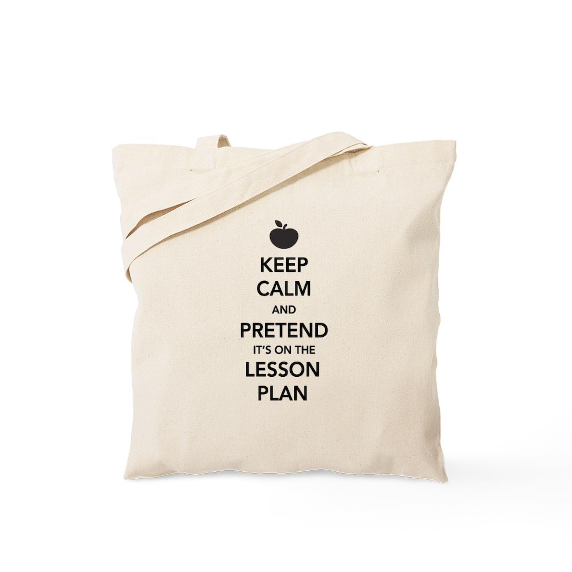 Keep Calm Tote Bag - Reusable Canvas Shopping Bag for Teachers & Work