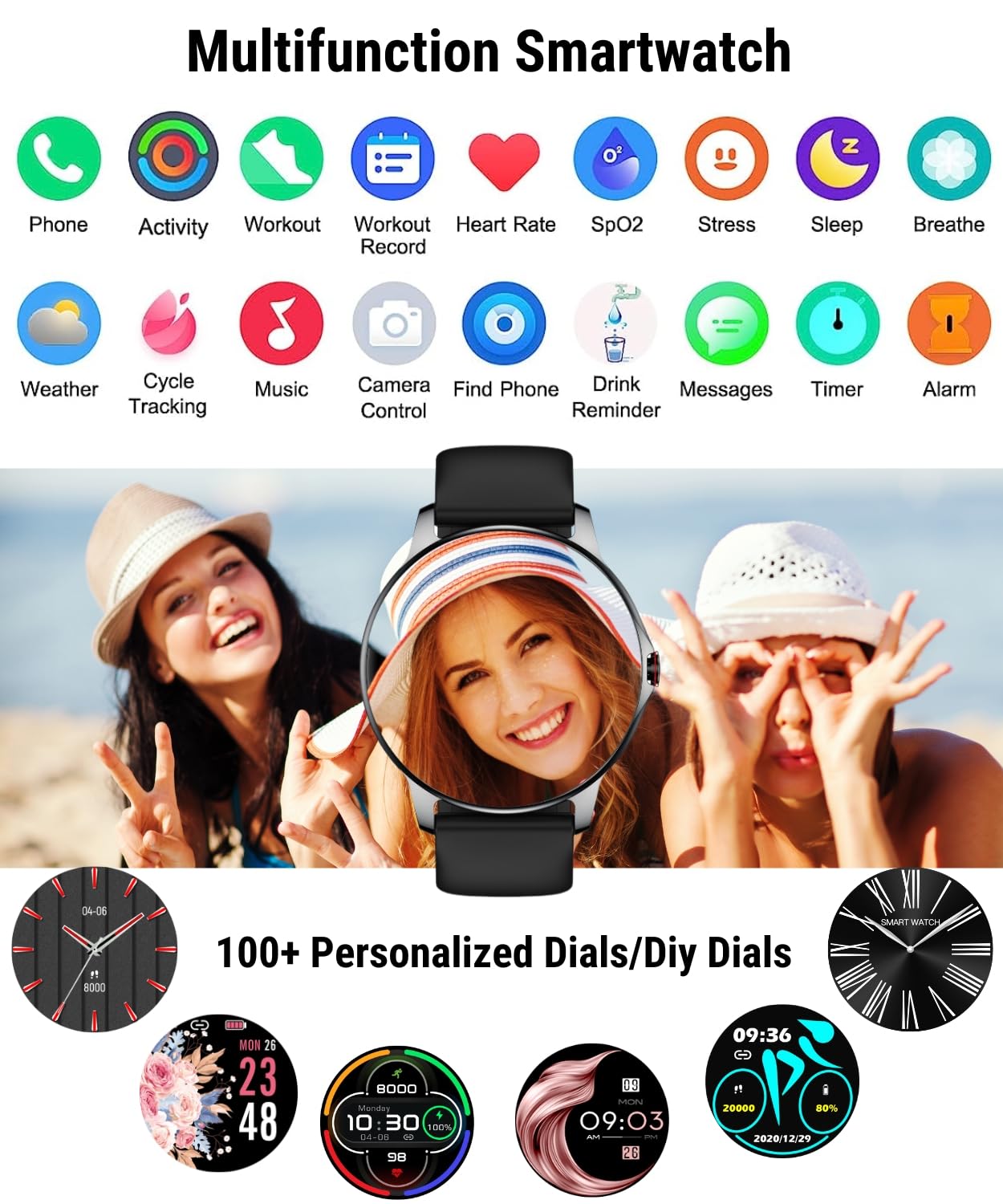 Smart Watch for Women & Men - 1.32