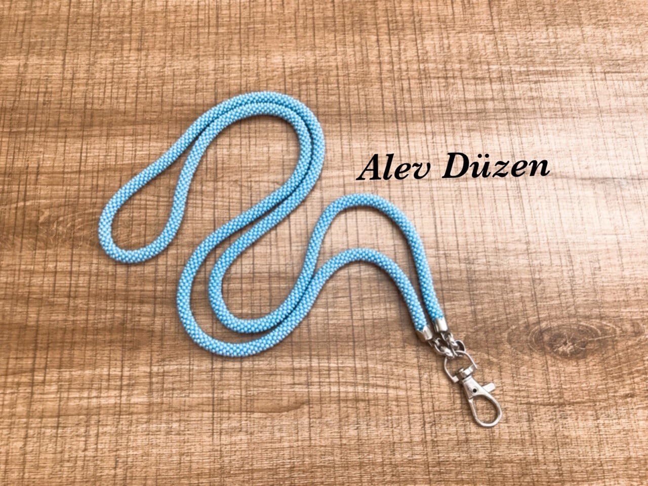Stylish Baby Blue Beaded Lanyard for Women - ID Badge Holder & Teacher Lanyard - Perfect for Schools, Offices, and Conferences