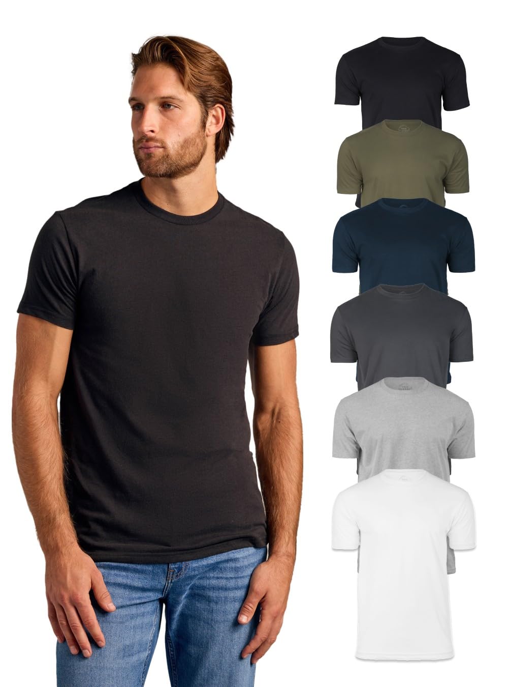 True Classic Men's T-Shirts - Soft Cotton Short Sleeve Crew Neck Basic Tee for Men | Casual Comfort Fit Everyday Wear | Gym, Work, Weekend Outfits