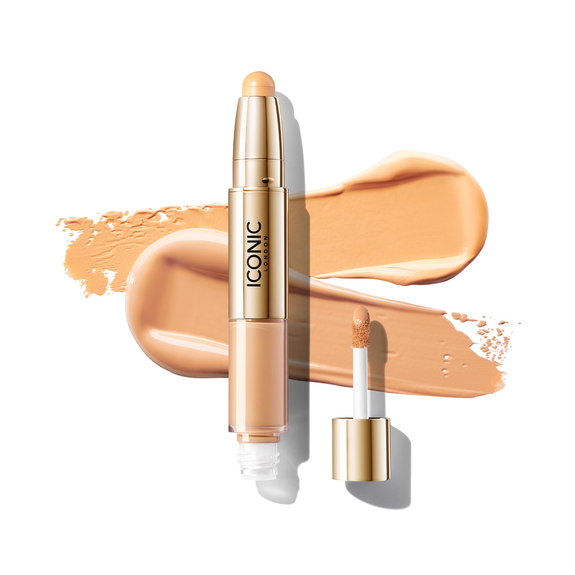 ICONIC LONDON Radiant Concealer & Brightening Duo - Creamy Liquid Concealer with Brightening Crayon, Dual-Ended Design, Cruelty-Free & Vegan Makeup for Dark Circles, Blemishes & Under Eye Brightening | Perfect for Everyday Makeup, Contouring & Highlighting
