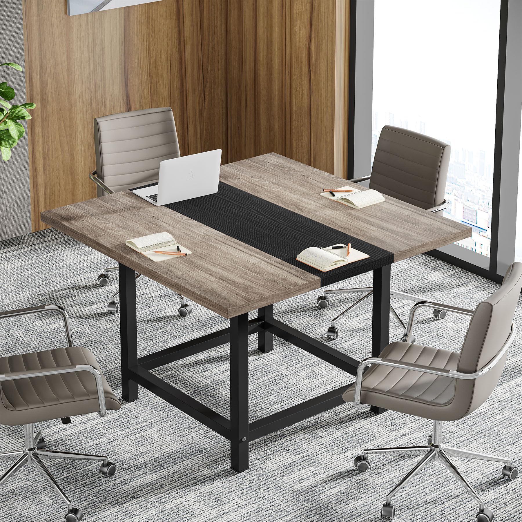 Tribesigns 6.5 Ft Rustic Wood Conference Table - 78.74