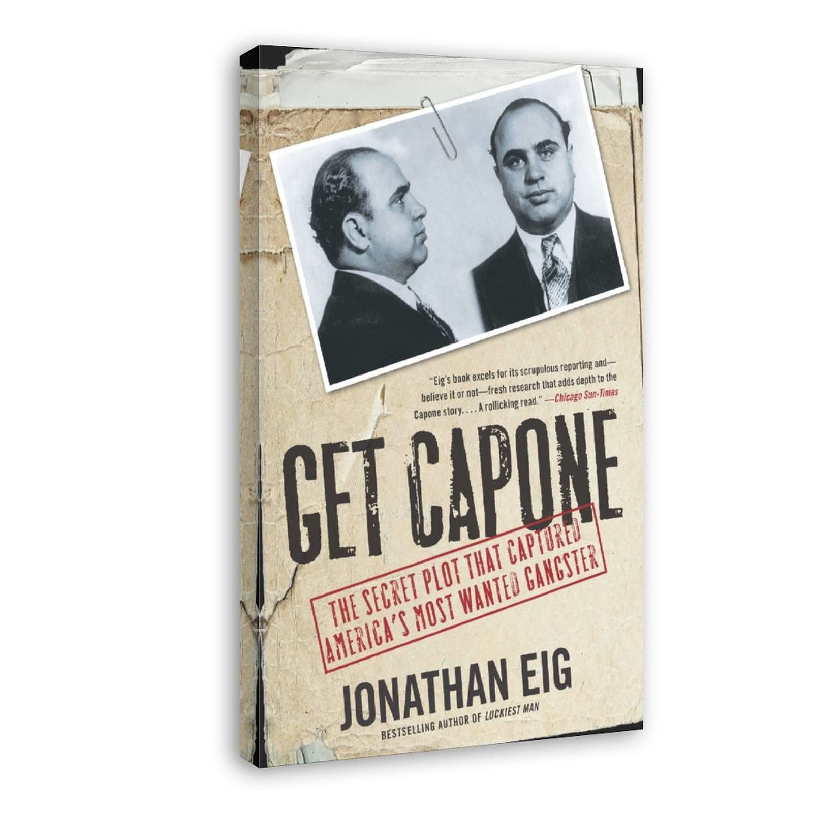 Al Capone Vintage Poster - 20x30 Inch (50x75cm) Framed Canvas Wall Art for Home & Office Decor - Perfect Gift for Gangster History Fans | Living Room, Bedroom, Man Cave, Bar Decor