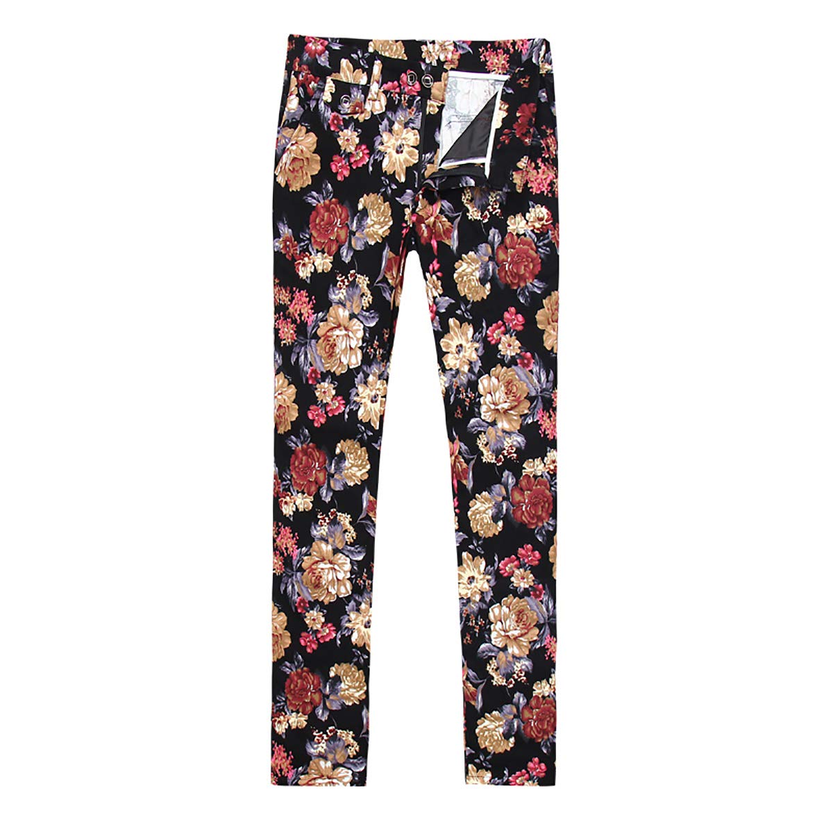 Cloudstyle Men's 2-Piece Slim Fit Tweed Suit with Notched Lapel & Floral Pattern - Formal & Business Attire for Weddings, Office & Special Occasions