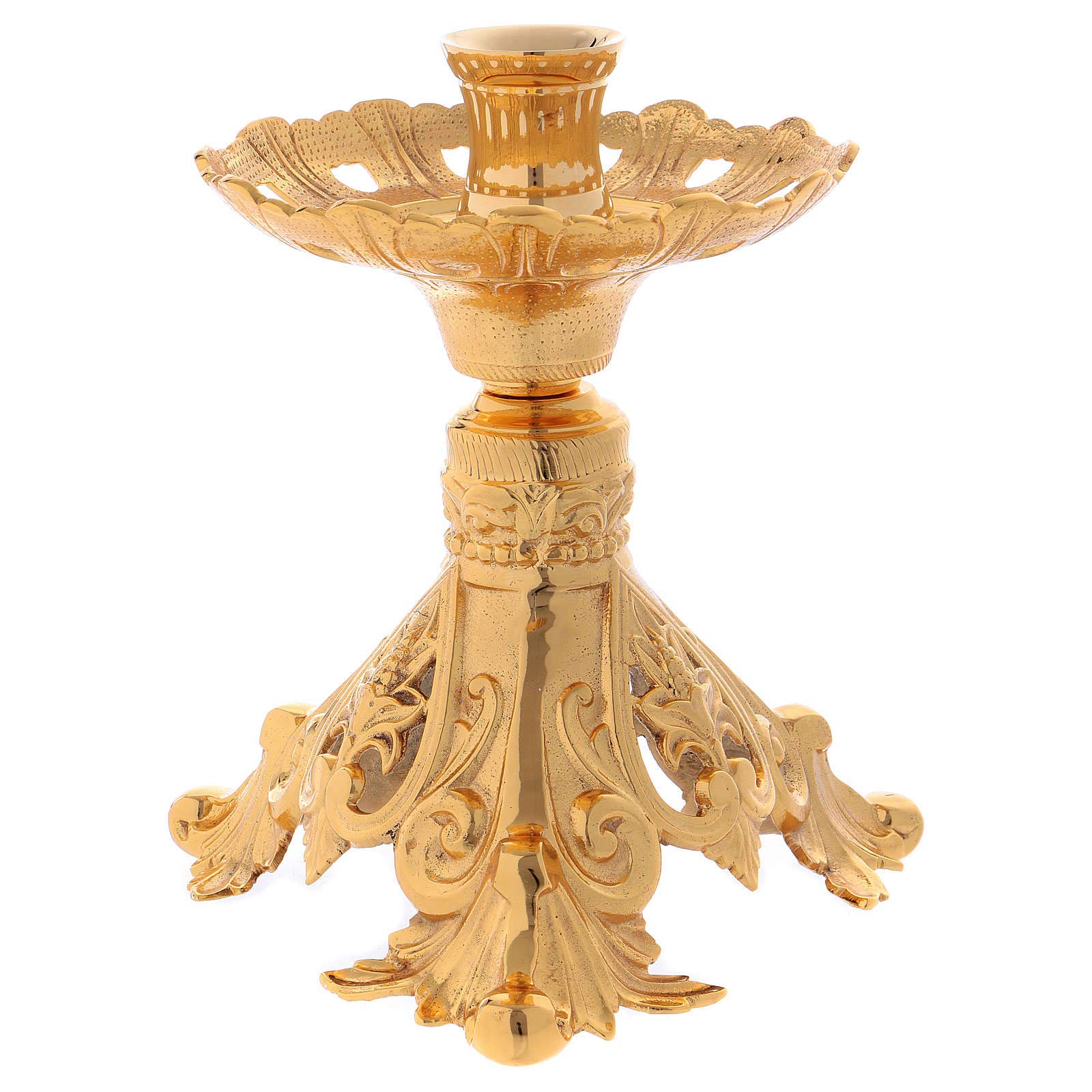 Golden Brass Candle Holder 24cm - Elegant Home Decor for Dining Table, Wedding Centerpiece, and Romantic Ambiance