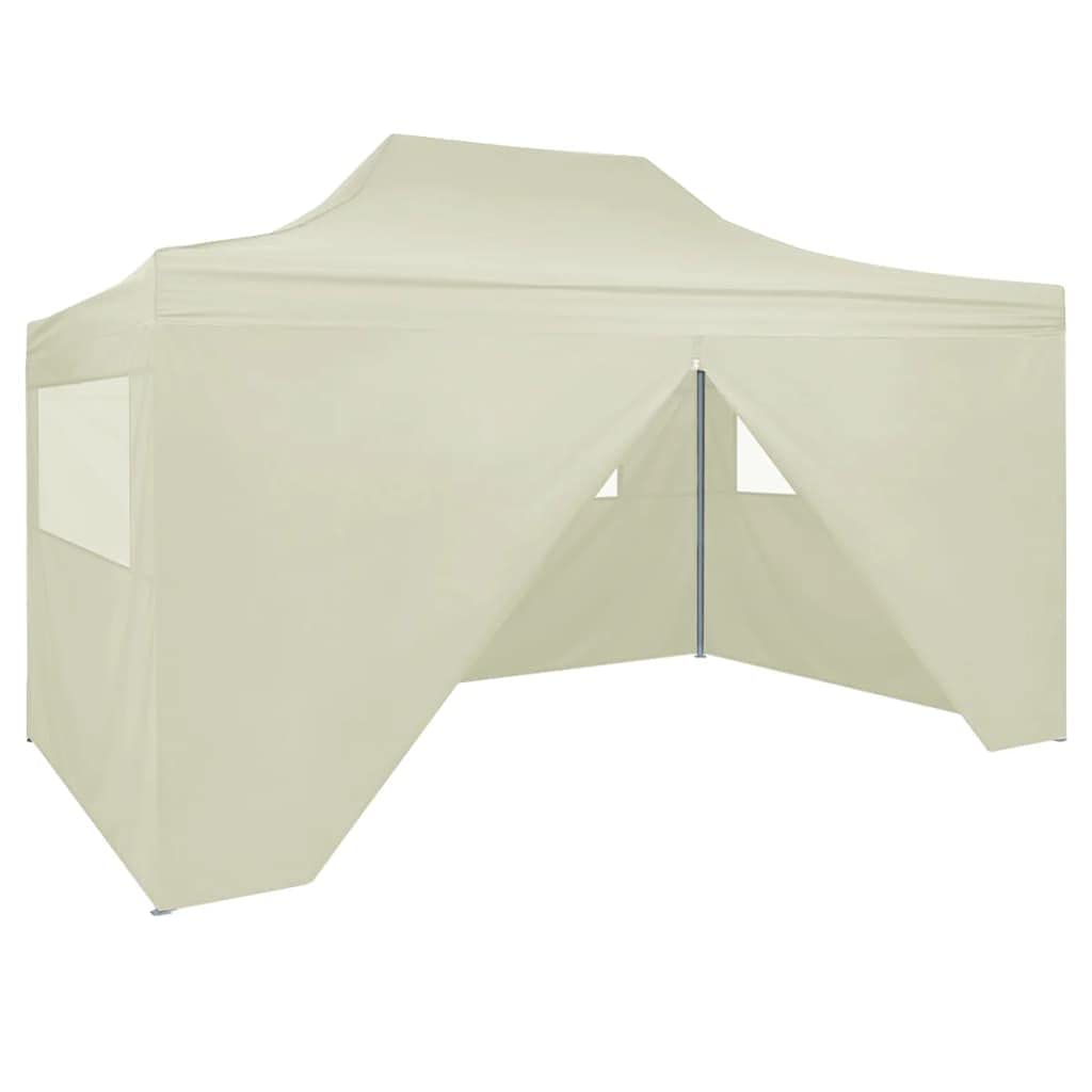 SOONHUA 10'x13' Portable Beach Tent - Folding Camping Tent with 4 Sidewalls, UV Protection & Steel Frame (Cream) - Perfect for Backyard Parties, Beach Outings & Outdoor Gatherings