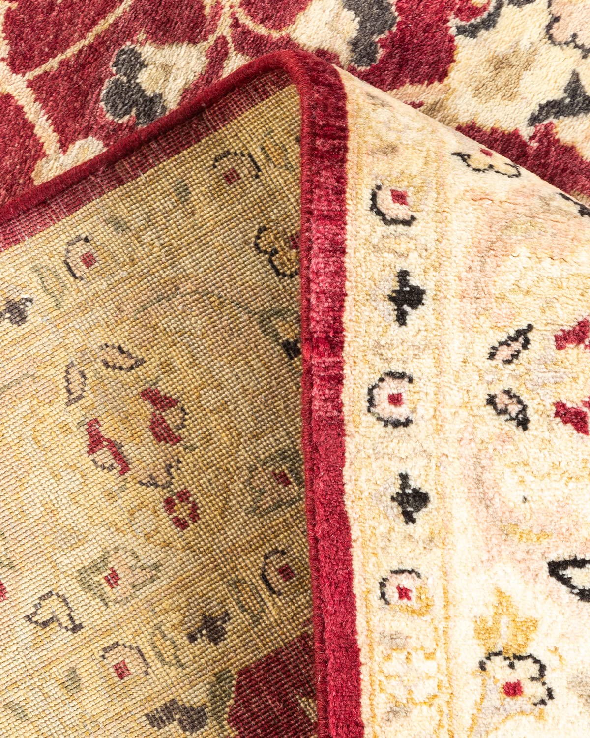 Handmade Wool Oriental Mogul Orange 4x6 Area Rug - One of a Kind Hand Knotted Traditional Design - Perfect for Living Room, Bedroom, or Home Decor