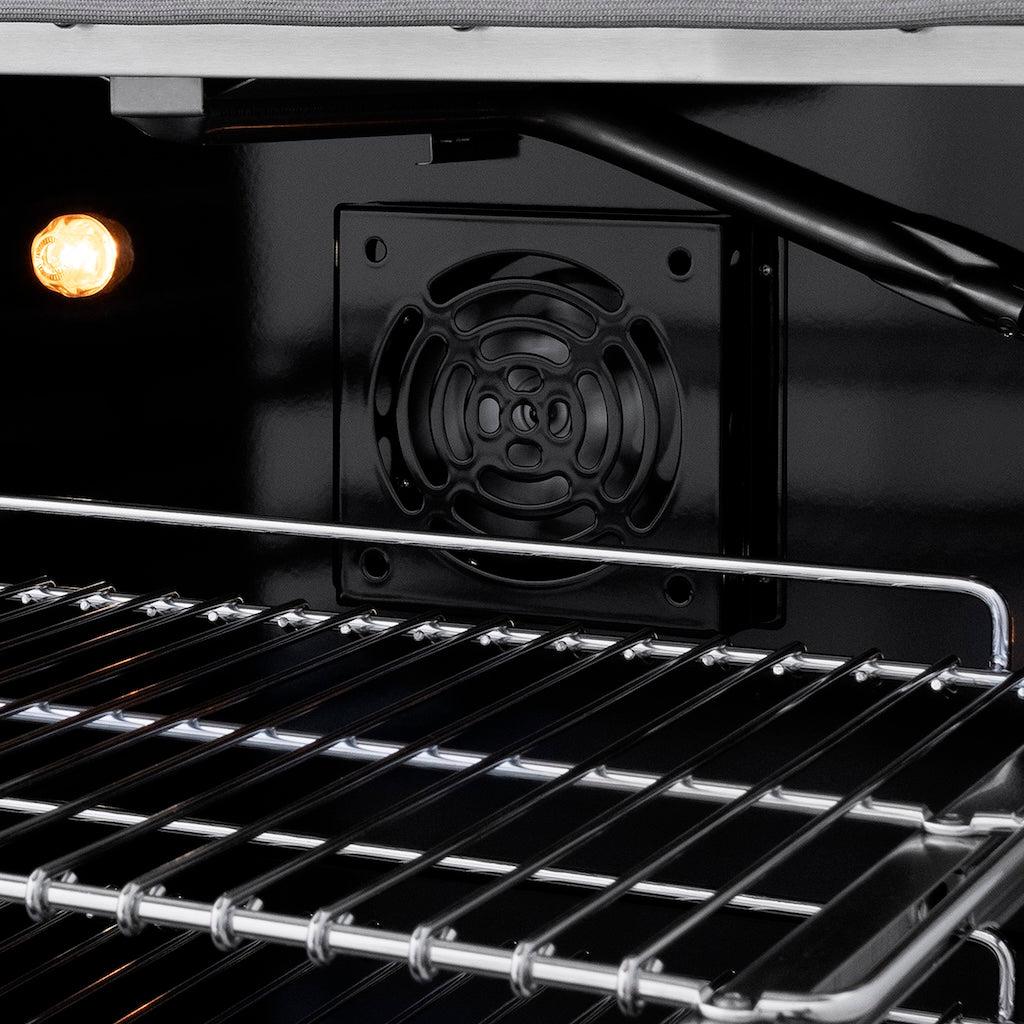 ZLINE 48-Inch 6.7 cu. ft. Double Oven Gas Range with 8-Burner Cooktop - Satin Stainless Steel & White Matte Doors (SGRS-WM-48) | Professional Kitchen Appliance for Home Chefs & Baking Enthusiasts