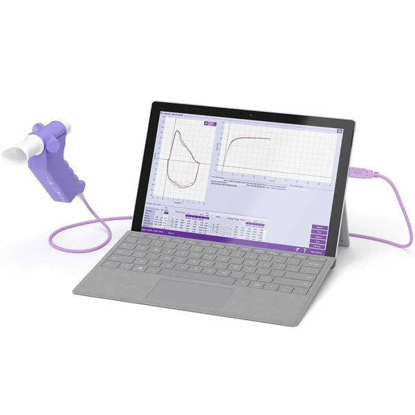 NDD Easy on PC Spirometer - Digital Lung Function Tester for Asthma, COPD & Respiratory Health Monitoring - Perfect for Home Use & Medical Clinics