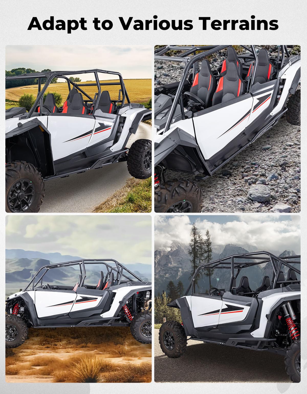 KEMIMOTO Heavy Duty Steel Nerf Bars & Rock Sliders for 2024-2025 Polaris RZR XP 1000/XP 4 1000 | 1.5