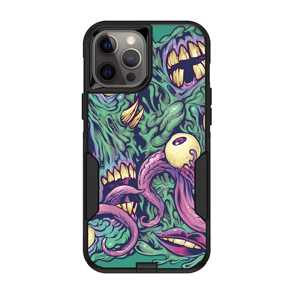 MightySkins Vinyl Decal Wrap Cover Compatible with OtterBox Commuter for iPhone 12 Pro Max - Eyes & Teeth Design | Protective Durable Skin Sticker | Easy to Apply & Remove | Made in USA | Perfect for Daily Protection & Style Customization