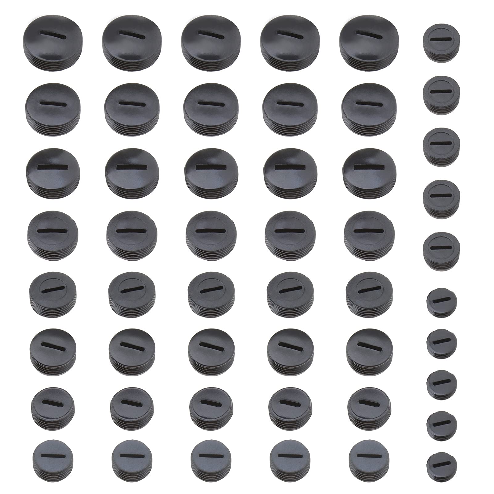 50pcs Black Carbon Brush Replacement Set with Slotted Connector (10mm-20mm Multi Diameter) for Hammer Grinder & Power Tools - Perfect for DIY Repairs & Professional Maintenance