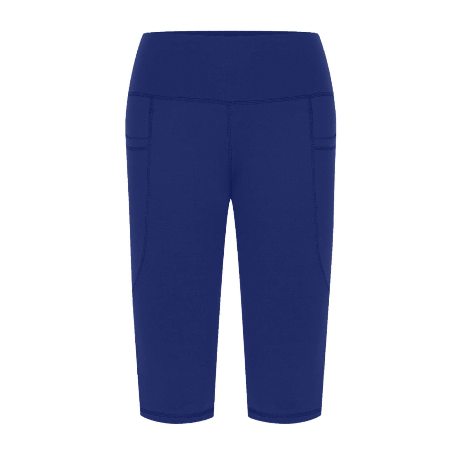 Women's High Waisted Capri Yoga Pants with Pockets - Summer Skinny Knee-Length Workout Leggings for Running, Gym & Lounge Wear