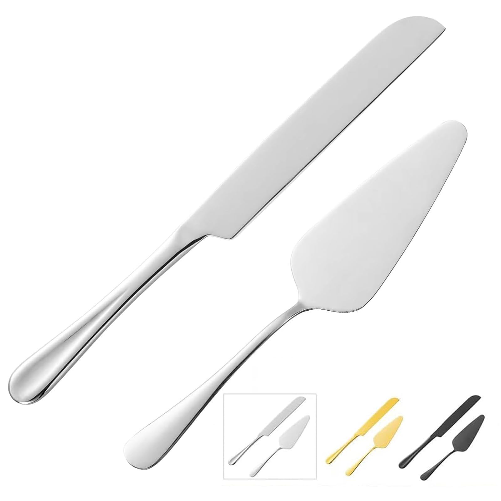 Premium Stainless Steel Cake Serving Set - Cake Knife & Pie Server for Birthday, Wedding, Party & Special Events | Elegant Silver Dessert Utensils for Cake Cutting & Pastry Serving