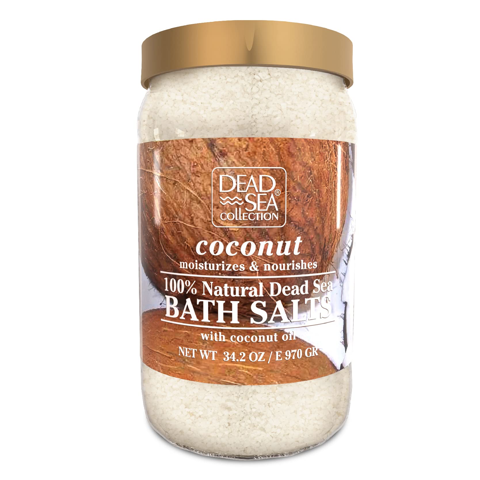 Dead Sea Coconut Body Wash & Bath Salts Gift Set - 2 Pack (67.6 fl oz) + 34.2 oz Bath Salts - Moisturizing & Relaxing Spa Bundle for Dry Skin Care & Stress Relief at Home