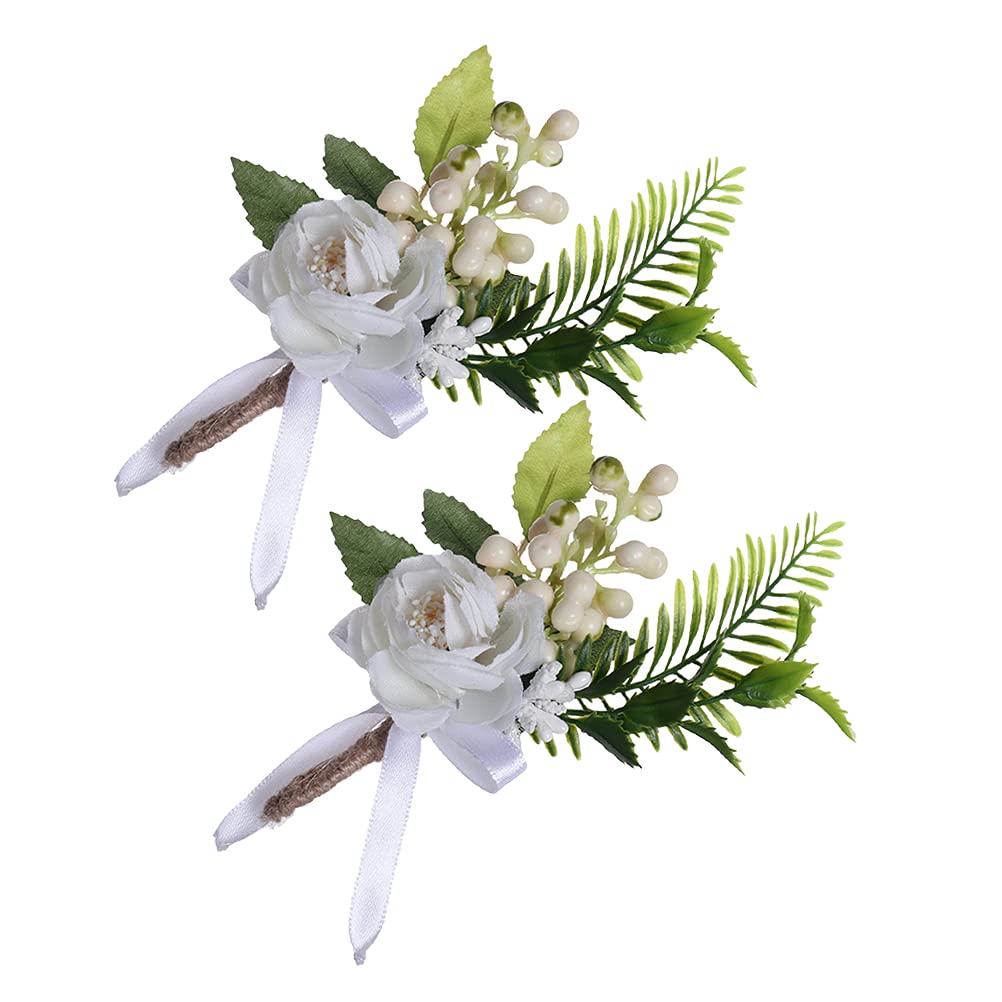 2Pcs Artificial Rose Corsage Brooch - Elegant Wedding, Evening Dress Accessories for Brides & Prom - Home, Wall, Kitchen Decor & Party Decorations - Perfect for Weddings, Parties & Room Decoration